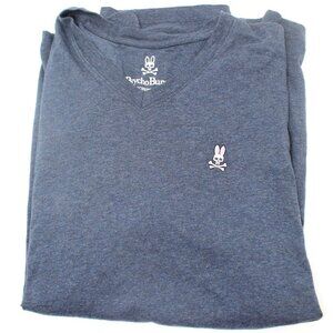 Psycho Bunny Robert Godley Short Sleeve V-Neck T Shirt Men's Blue Size 5 Medium